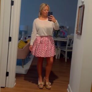 Kate Spade Red and White Patterned Skirt
